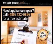 http://www.scottsdaleapplianceexperts.com&#60;br/&#62;&#60;br/&#62;You can get great, affordable appliance repair right here in Scottsdale, AZ. Call (480) 422-0866 and get free estimate and &#36;20 discount if you hire us.&#60;br/&#62;