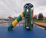 The new Jack and the Beanstalk climbing frame at Wicksteed Park