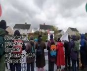 60 Palestine protestors block entrance to MOD Aberporth on global day of action from xlnt chili block