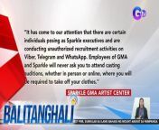 Nagbabala ang Sparkle sa mga pekeng audition!&#60;br/&#62;&#60;br/&#62;&#60;br/&#62;Balitanghali is the daily noontime newscast of GTV anchored by Raffy Tima and Connie Sison. It airs Mondays to Fridays at 10:30 AM (PHL Time). For more videos from Balitanghali, visit http://www.gmanews.tv/balitanghali.&#60;br/&#62;&#60;br/&#62;#GMAIntegratedNews #KapusoStream&#60;br/&#62;&#60;br/&#62;Breaking news and stories from the Philippines and abroad:&#60;br/&#62;GMA Integrated News Portal: http://www.gmanews.tv&#60;br/&#62;Facebook: http://www.facebook.com/gmanews&#60;br/&#62;TikTok: https://www.tiktok.com/@gmanews&#60;br/&#62;Twitter: http://www.twitter.com/gmanews&#60;br/&#62;Instagram: http://www.instagram.com/gmanews&#60;br/&#62;&#60;br/&#62;GMA Network Kapuso programs on GMA Pinoy TV: https://gmapinoytv.com/subscribe
