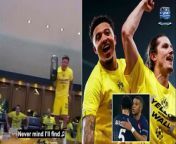 Jadon Sancho led the dressing room celebrations after Borussia Dortmund reached the Champions League final.&#60;br/&#62;&#60;br/&#62;Sancho played a pivotal role as his side ousted Kylian Mbappe and Co in the second leg of their semi-final against PSG on Tuesday evening, the visitors winning 1-0 thanks to a header from veteran defender Mats Hummels.&#60;br/&#62;&#60;br/&#62;The result meant Dortmund won 2-0 on aggregate, with manager Edin Terzic boasting of two clean sheets in the aftermath of the tie, which saw two solid defensive displays from the German outfit.&#60;br/&#62;&#60;br/&#62;Branded Player of the Match by several pundits for his performance in the first leg in Dortmund last week, Sancho was involved in a more reserved display this time, regularly tracking back to help his side defensively as they reached their first final since 2011.&#60;br/&#62;&#60;br/&#62;And the Manchester United man didn&#39;t hold back when letting off steam after, with footage from inside the away dressing room showing the winger front and center of the celebrations by the squad.&#60;br/&#62;&#60;br/&#62;In a video shared to Instagram by the official Borussia Dortmund account, Sancho can be seen carrying a large speaker as the rest of the squad watch on, singing along to Adele&#39;s Someone Like You.&#60;br/&#62;&#60;br/&#62;The squad is in full voice, with some too tired to stand and others taking a breather and taking on various refreshments.&#60;br/&#62;&#60;br/&#62;The video then cuts, and Sancho can be seen stepping up onto the table in the middle of the room, speaker still in hand, his phone in the other.&#60;br/&#62;&#60;br/&#62;He can be seen regularly walking around the table, embracing his teammates, and reaching to the skies as he continues to belt out Adele&#39;s hit.&#60;br/&#62;&#60;br/&#62;The 24-year-old&#39;s current teammates can be seen laughing and filming Sancho&#39;s antics as they see the funny side of the midfielder&#39;s performance.&#60;br/&#62;&#60;br/&#62;The Champions League final could be Sancho&#39;s last game for Dortmund in what has been somewhat of a stellar loan spell from United, which began in January, with Dortmund boss Edin Terzic reluctant to discuss a possible permanent deal for Sancho before Tuesday&#39;s game.&#60;br/&#62;&#60;br/&#62;After a public falling out with manager Erik ten Hag, Sancho was banished from the first team, and forced to train with youth team players as he remained defiant in his unwillingness to apologize.&#60;br/&#62;&#60;br/&#62;Sancho had effectively called Ten Hag a liar on social media after the Dutchman questioned his training standards publicly, and his United career now appears all but over despite two years remaining on his deal at Old Trafford.