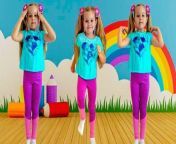 Diana exercises with Head, Shoulders, Knees and Toes song and learning the English Alphabet with ABC song for children. Kids Learning Videos and fun children&#39;s songs!