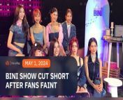 P-pop girl group BINI was forced to stop its show at the Dagupan Bangus Festival in Pangasinan on Tuesday, April 30 as an unconfirmed number of people in the audience fainted.&#60;br/&#62;&#60;br/&#62;Full story: https://www.rappler.com/entertainment/music/bini-show-dagupan-cut-short-amid-reports-fans-fainting/