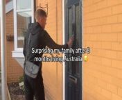 In a heartwarming video shared by Coran, we witness the pure magic of a surprise homecoming. &#60;br/&#62;&#60;br/&#62;After an adventurous journey spanning six months in Australia, with an additional two months of traveling, Coran decided to make an early return to his hometown in the UK, catching his family completely off guard.&#60;br/&#62;&#60;br/&#62;The sheer happiness radiates from their expressions as shock gives way to overwhelming joy. &#60;br/&#62;&#60;br/&#62;For Coran, the moment he reunites with his family feels like he never left, a testament to the unbreakable bonds of love and the enduring warmth of home. &#60;br/&#62;&#60;br/&#62;Location: Liverpool, UK &#60;br/&#62;WooGlobe Ref : WGA606681&#60;br/&#62;For licensing and to use this video, please email licensing@wooglobe.com