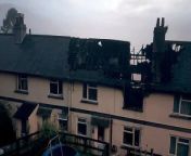 House fire in Looe from new york city times square new ball drop