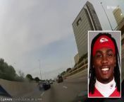 Dashcam footage shows car crash involving Rashee Rice from red woah crash bandicoot