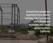 Deadly Floods In California Put 38 Million Under Emergency Alert While State Faces Massive Insurance Crisis&#60;br/&#62;&#60;br/&#62;Short Description:&#60;br/&#62;At least three people are reported to have died on Tuesday, Feb. 6 as a result of the floods and mudslides that swept across Southern California.&#60;br/&#62;&#60;br/&#62;Unprecedented levels of rainfall caused low-elevation sections of the Los Angeles area to flood, leaving destruction along its path of water and mud.&#60;br/&#62;&#60;br/&#62;The region is becoming increasingly problematic for residents, as insurers flee the state — which is also highly prone to wildfires — causing the price of home and auto insurance to shoot up.