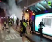 Hong Kong police clashed with protesters on Monday as demonstrations stretched into their 10th week of rallies. Police made several arrests as tear-gas smoke filled the air at Hong Kong’s Taikoo Mass Transit Railway station.