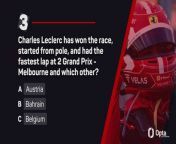 Winning streaks? Most poles? Test your Formula 1 knowledge with the Australian Grand Prix Opta Quiz.