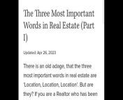 The Three Most Important Words in Real Estate&#60;br/&#62;#realestate #importanceofrealestate #quicktips #education #realestateeducation