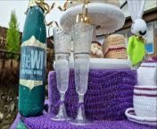 See stunning crochet afternoon tea for Findon WI 50th anniversary post box topper at Findon Village Store