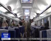 The passengers on this #Ukrainian train often have an emotional journey. It usually means going to the battle zone or reuniting temporarily with loved ones. &#60;br/&#62;#Ukraine