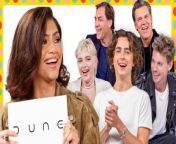 The cast of &#39;Dune: Part Two&#39; test who knows one another best in this episode of Vanity Fair Game Show. They filmed together, but how much do they actually know about each other? Who is Timotheé&#39;s biggest career inspiration? Who is Zendaya&#39;s fashion icon? Which non-English accent is Florence&#39;s favorite to perform? What instruments do Austin play?  Director: Funmi SunmonuDirector of Photography: Matt KruegerEditor: Estan EsparzaTalent: Timothée Chalamet; Zendaya; Javier Bardem; Josh Brolin; Austin Butler; Florence PughProducer: Emebeit BeyeneProduction Manager: Andressa Pelachi; Peter BrunetteTalent Booker: Lauren MendozaCamera Operator: Nick MasseySound Recordist: Gray Thomas-Sowers; Cassiano PereiraProduction Assistant: Fernando Barajas; Ariel LanasanPost Production Supervisor: Christian OlguinPost Production Coordinator: Scout AlterSupervising Editor: Erica DeLeoAssistant Editor: Billy WardGraphics Supervisor: Ross Rackin