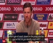 Leverkusen boss Xabi Alonso is asked which former manager does he most identify with after their Freiburg win