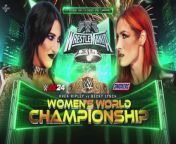WWE Wrestlemania XL - Rhea Ripley vs Becky Lynch Official Match Card (2180p 4K) from www wwe video co