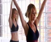 Victoria&#39;s Secret Angels Lindsay Ellingson and Candice Swanepoel as they shoot the Victoria&#39;s Secret Sport Fall 2013 collection in NYC.