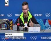 Soaring through sloppy snow and sleet, David Wise won the first gold medal in the young sport of halfpipe skiing.