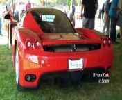 Brian records a Rosso Corsa red Ferrari Enzo revving nicely and on the road at Concorso Italiano 2009. Along with the exterior, the video shows the engine and interior of the Enzo. Great V12 Sound!