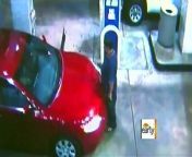 A frightening confrontation caught on tape shows a Los Angeles area gas station attendant hanging on to the hood of a car. The man fell off after a half a mile and remains in a coma.
