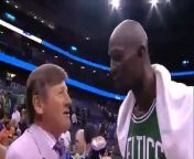 An emotional KG talks with TNT&#39;s Craig Sager after the Celtics...