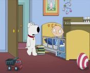 Brian helps Stewie get some shut-eye with a cap full of cough syrup.&#60;br/&#62;