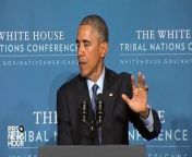 President Barack Obama, speaking at the Tribal Nations Conference at the White House, made a statement on a New York grand jury&#39;s decision not to indict police officer Daniel Pantaleo for the death of unarmed, 43-year-old Eric Garner.