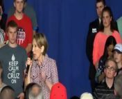 Indiana Rally May 1st, 2016 GOP vice presidential pick Carly Fiorina fell off stage after introducing &#39;First Lady&#39; Heidi, &#39;First Family&#39; at a Ted Cruz rally in Indiana