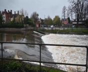 The sinkhole next to the weir in Shrewsbury,that did have a lorry filling it... now has a pile of rocks in it instead.We take a closer look.