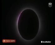 NASA captured this image of the moon completely blocking the sun from Mazatlán, Mexico, on April 8.