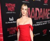 Actress Emma Roberts has confessed she got covered in lip gloss after kissing Kim Kardashian for an episode of &#39;American Horror Story: Delicate&#39;.