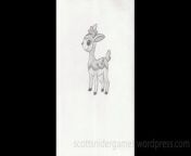 A pencil sketch, of a Deerling pokemon. Drawn by Scott Snider. Uploaded 04-10-2024.