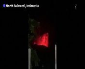 Images released by the Indonesian Center for volcanology and geological hazard mitigation show Mount Ruang erupting, sending vast plumes of smoke and molten lava into the air. Ruang is located on a small island north of Indonesia&#39;s Sulawesi. Authorities have evacuated local residents to a nearby island.