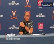 Virginia football head coach Tony Elliott recaps the bye week.