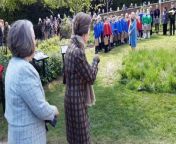 Princess Anne greeted by singing children and smiling faces in visit to Ellesmere's Cremorne Gardens from bangla singing corse