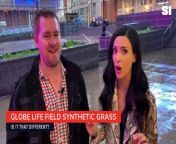 Bri Amaranthus and Chris Halicke of Sports Illustrated discuss the new Globe Life Field&#39;s synthetic grass.