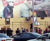 People of Iran are tearing banners showing anger over the rule of former General Qasim Suleimani from jk 7j1sz19c