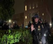 Watch as police shoot rubber bullets at UCLA protesters from police 18 girl