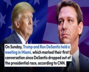 Trump has not selected a vice president to be his running mate for the 2024 election, but public comments from the former president saw DeSantis named as one of six potential candidates.&#60;br/&#62;&#60;br/&#62;On Sunday, Trump and DeSantis held a meeting in Miami, which marked their first conversation since DeSantis dropped out of the race, according to CNN.