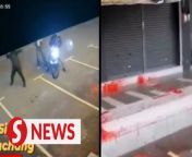 Police are on the look out for three men who allegedly splashed red paint at a nasi kandar outlet in Taman Machang Bubok, Bukit Mertajam.&#60;br/&#62;&#60;br/&#62;The incident happened at 3.03am on April 25that a two-story shoplot that has yet to be operational. &#60;br/&#62;&#60;br/&#62;Anyone with information are urged to contact the nearest police station. &#60;br/&#62;&#60;br/&#62;Read more at https://shorturl.at/mBDJ1&#60;br/&#62;&#60;br/&#62;WATCH MORE: https://thestartv.com/c/news&#60;br/&#62;SUBSCRIBE: https://cutt.ly/TheStar&#60;br/&#62;LIKE: https://fb.com/TheStarOnline