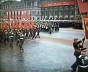 The Moscow Victory Parade of 1945 was a victory parade held by the Soviet army (with a small squad from the Polish army) after the defeat of Nazi Germany in the Great Patriotic War. It took place in the Soviet capital of Moscow, mostly centering around a military parade through Red Square. The parade took place on a rainy June 24, 1945, over a month after May 9, the day of Germany&#39;s surrender to Soviet commanders.