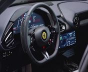 The design of the Ferrari 12Cilindri’s interior sees it split into three different levels: the first, dominated by the upper part of the dash, continues around to blend into the door panel trim. Next is the central area while the third includes the footwells and seats. Each level is clearly defined, heightening the dual-cockpit effect through the colour and material combinations. These are used to create either an elegant or sporty look for the seats and other features. Ferrari’s signature luxury and performance are flanked on the Ferrari 12Cilindri by a focus on environmental sustainability: extensive use has been made of sustainable materials such as Alcantara© containing 65% recycled polyester.&#60;br/&#62;&#60;br/&#62;The interior style takes its inspiration from the Prancing Horse’s dual-cockpit architecture. In recent years, that layout was used for the Ferrari Roma and Roma Spider as well as the Ferrari Purosangue. The Ferrari 12Cilindri’s cabin has an almost-symmetrical structure comprising two modules for driver and passenger and offering an astonishing standard of comfort and involvement in the driving experience.