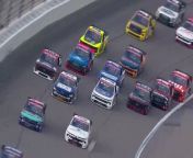 Ty Majeski has a mechanical issue during the opening portion of the Truck Series race at Kansas Speedway, producing the first caution of the evening.
