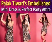 Palak Tiwari recently delighted her followers by sharing photos of herself donning a stunning mini-dress that exuded sheer elegance. Showcasing her impeccable sense of style, Palak mesmerized in a beautifully embellished multicolored mini dress, accentuated with a chic black and white checkered pattern.&#60;br/&#62;&#60;br/&#62;#palaktiwari #fashion #ootd #minidress #partydress #entertainment #bollywood #celebrity #celebupdate #viral #trending